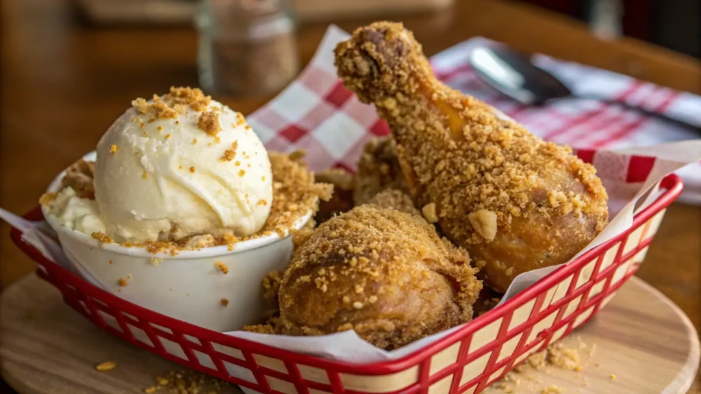 Fried chicken ice cream