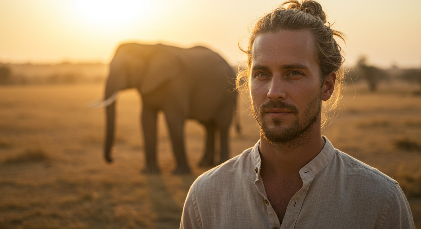Michael the founder with elephants